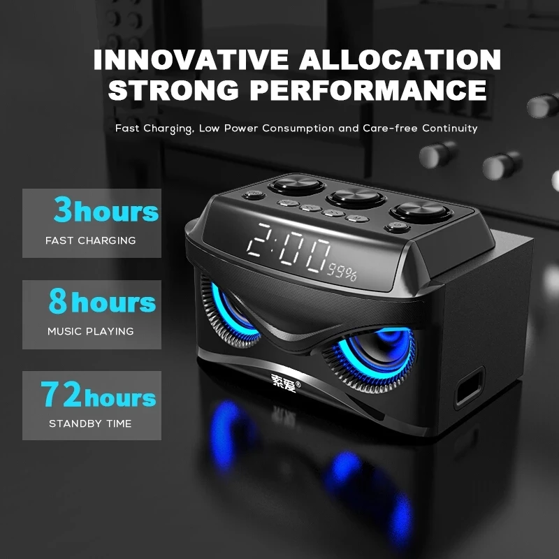 Audio Music Center - Altoparlante Bluetooth Wireless Subwoofer portatile Mini