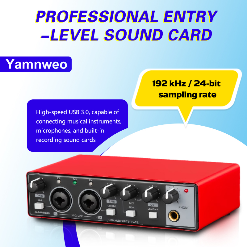 Audio Music Interface - YAMNWEO MD21 Scheda Audio USB Rossa,